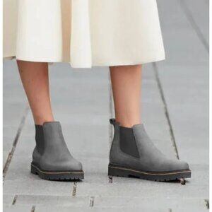Birkenstock Stalon Nubuck Chelsea booties, gray, Size 36